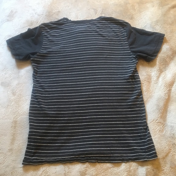 Billabong black grey striped cotton tee with pocket Size L - Picture 6 of 6
